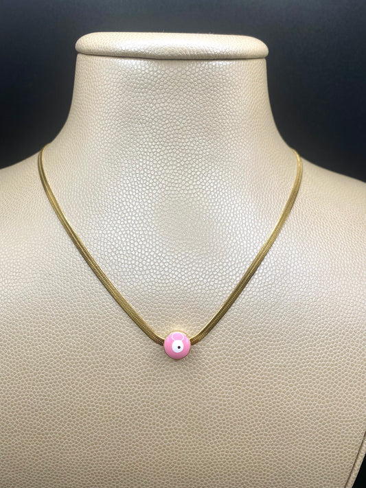Pink EE Herringbone Necklace