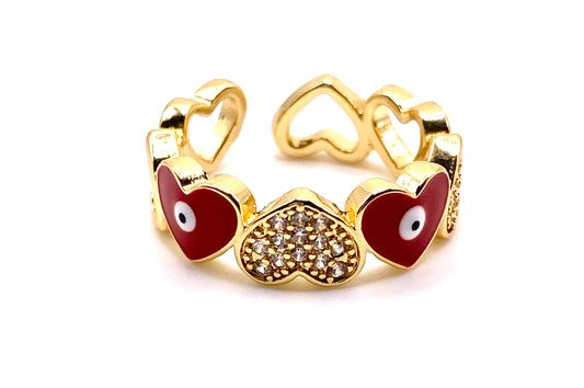Red Hearts Ring